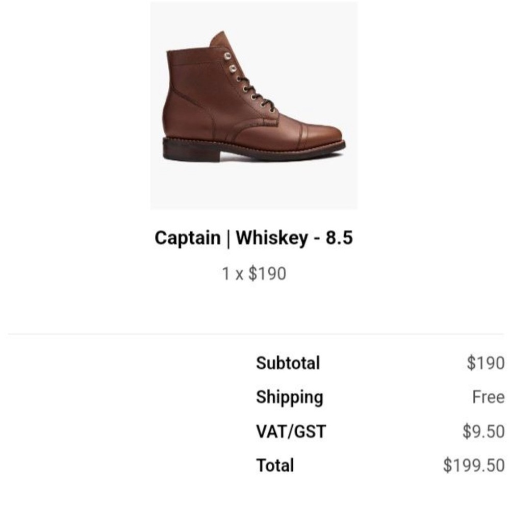 Thursday Whiskey Captain boots.Almost new. Used only once. Bought $190 usd